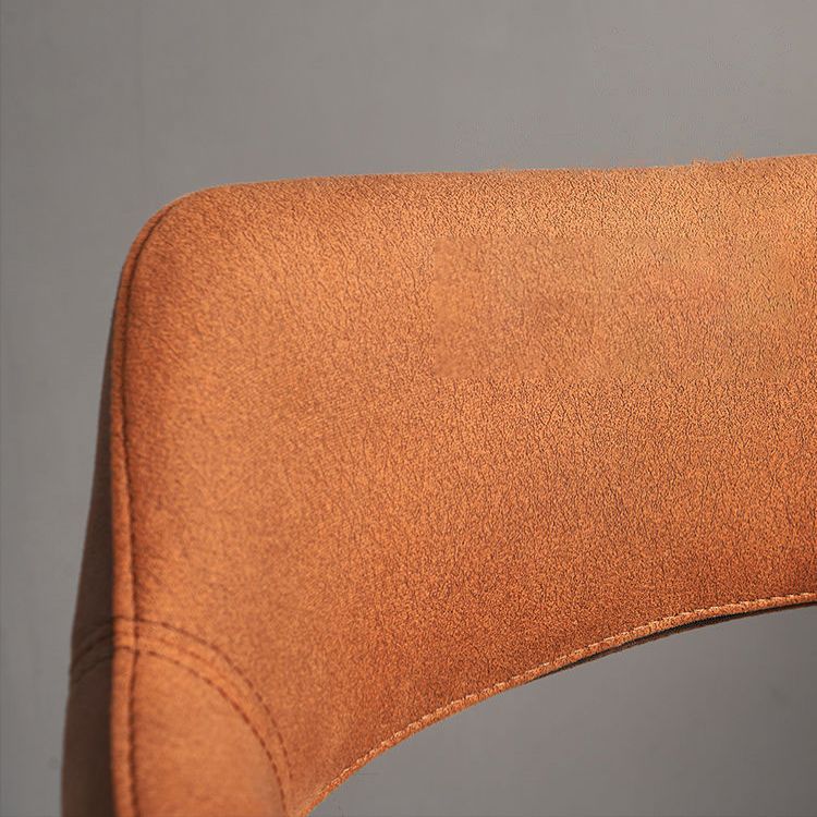 Sillas de comedor con respaldo abierto, sillones de comedor tapizados con patas de metal (juego de 2)