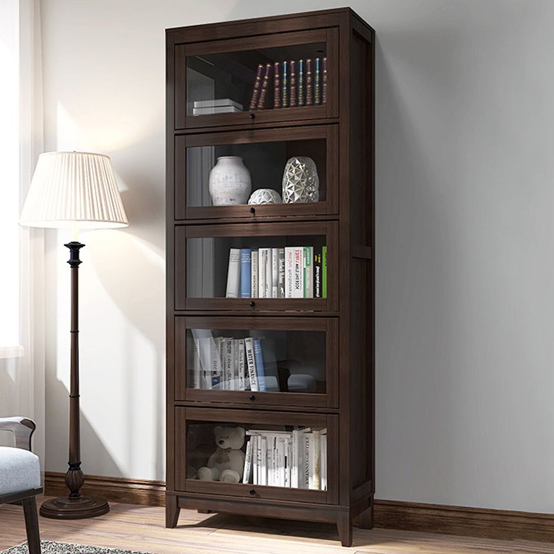 Bookcase Wood Barrister Bookcase Contemporary Vertical Book Shelf with Doors