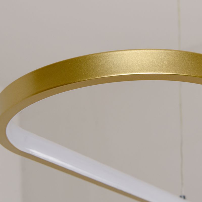 Nordic Light Luxury Simple Contemporary Style LED Island Chandelier Light in Gold for Dining Room