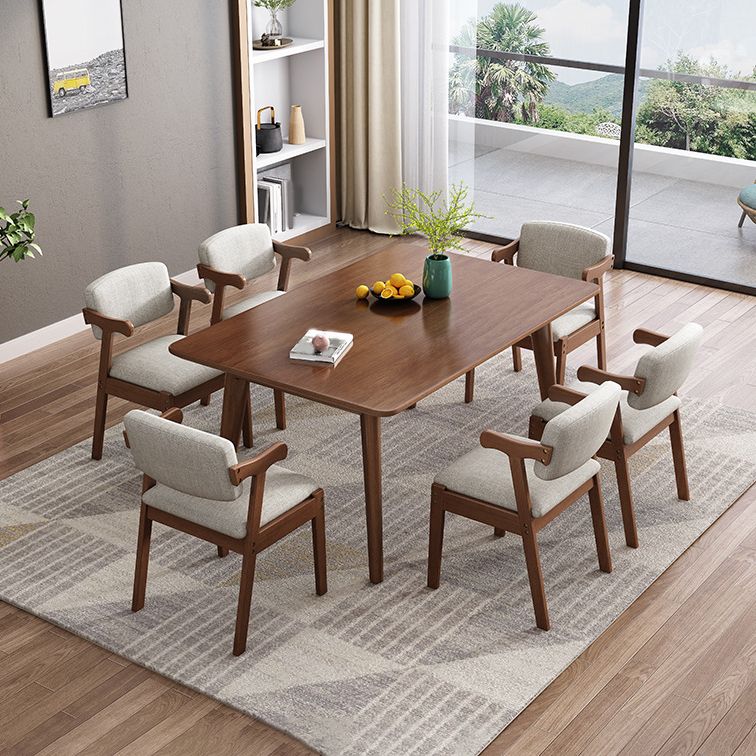 Traditional Dining Table Set 1/5/7 Pcs Solid Wood Dining Table and Chairs