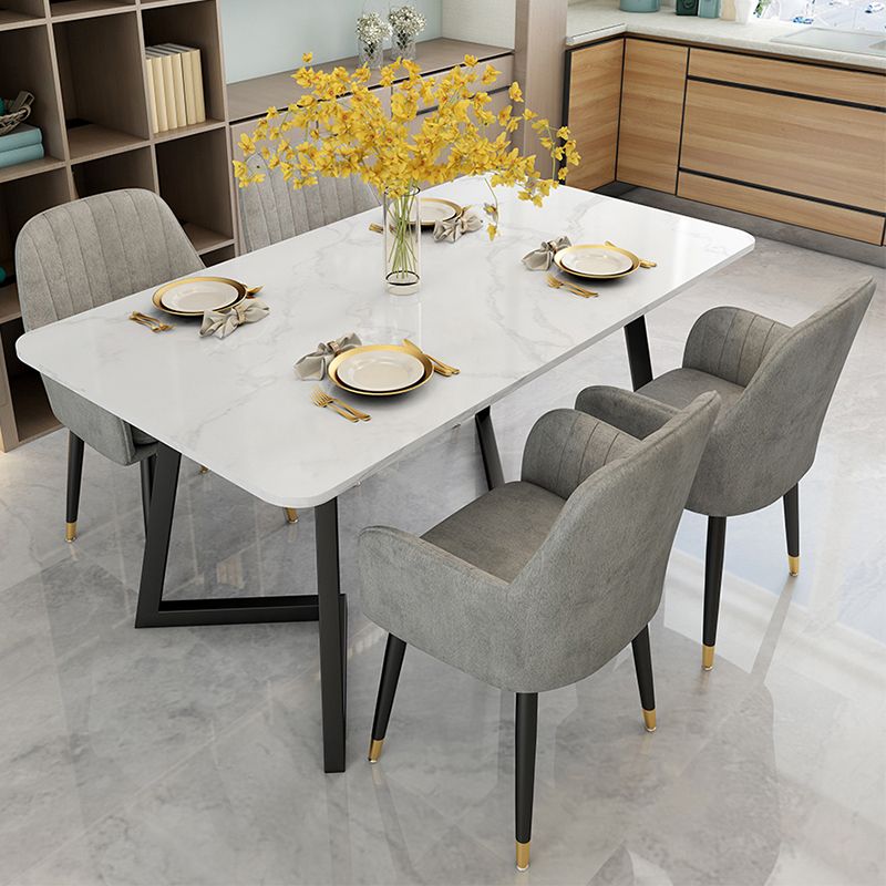 Glam Upholstered Arm Chair Velvet Parsons Dining Chair for Dining Room