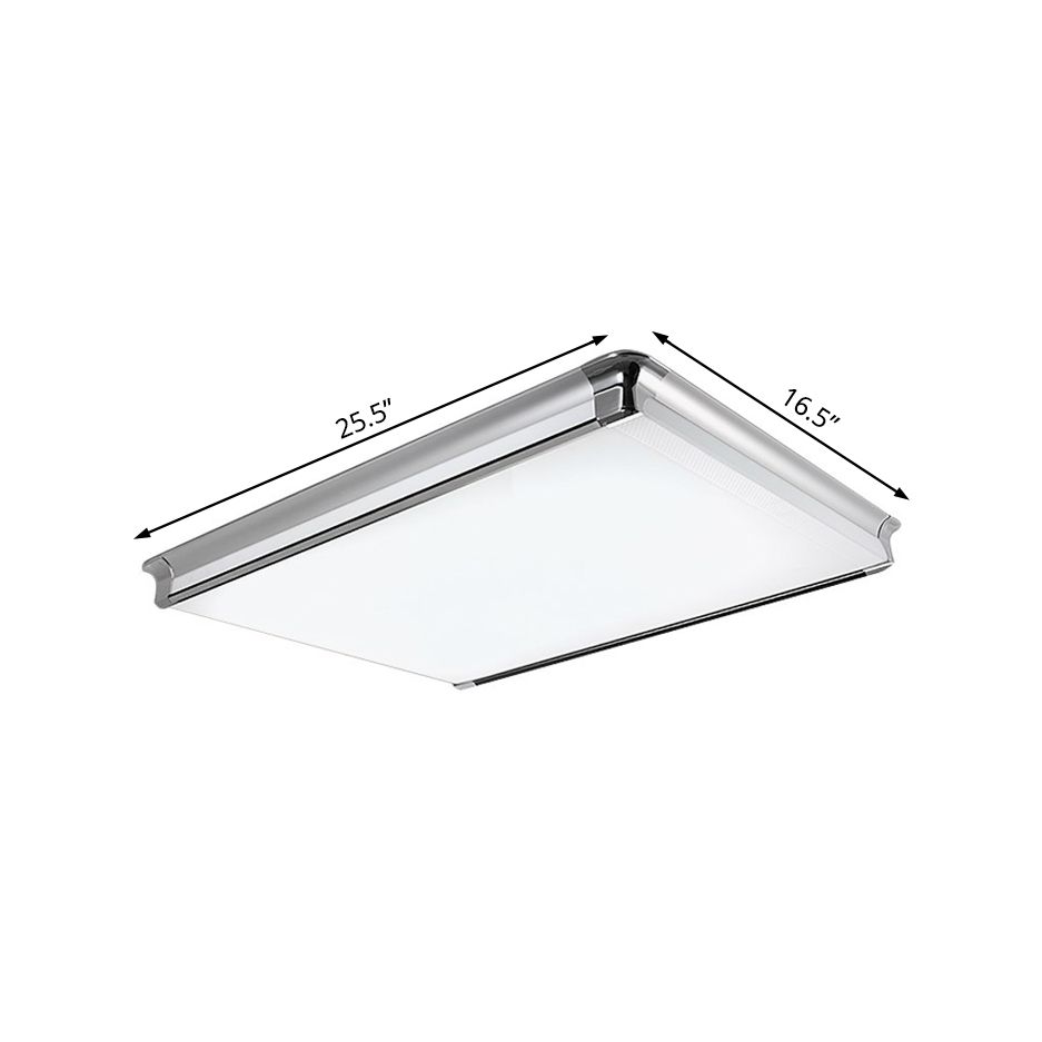Rectangular Flush Ceiling Light Simplicity Acrylic 16.5"/24.5"/25.5" Wide LED Living Room Flushmount Lighting