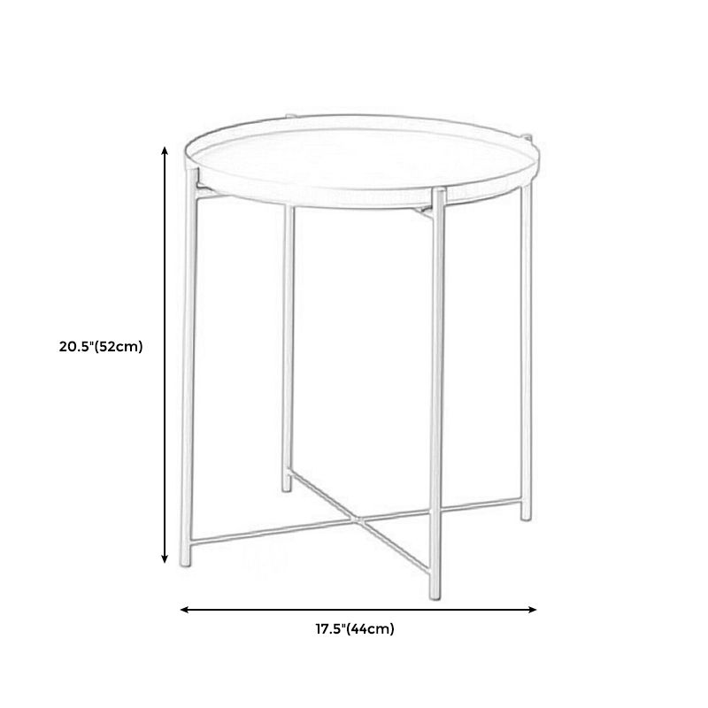 1 Single Modern Round Metal Coffee Table with Four Legs for Living Room