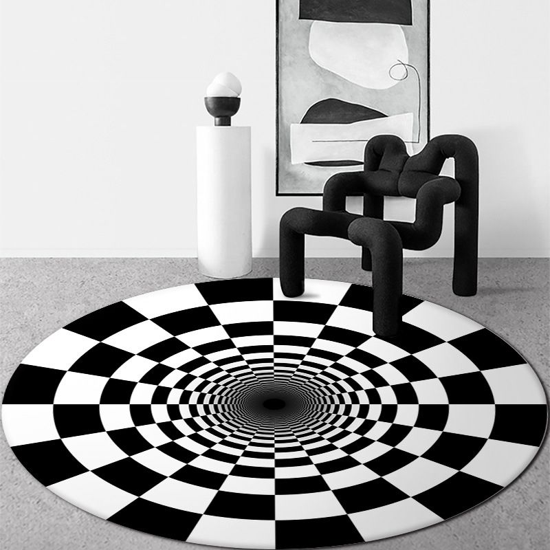 Wit Modern Rug Blending Geometrisch Tapijt Non-Slip Backing Rug voor de woonkamer