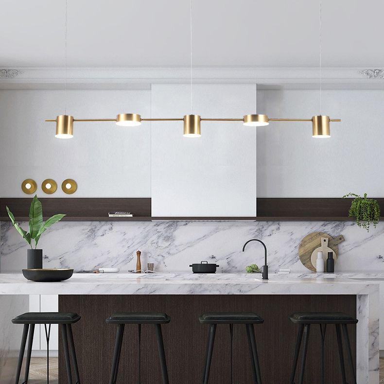 Luci a sospensione dell'isola cilindro Ultra-Contemporanea Isola Acrilico Luci a sospensione per ristorante