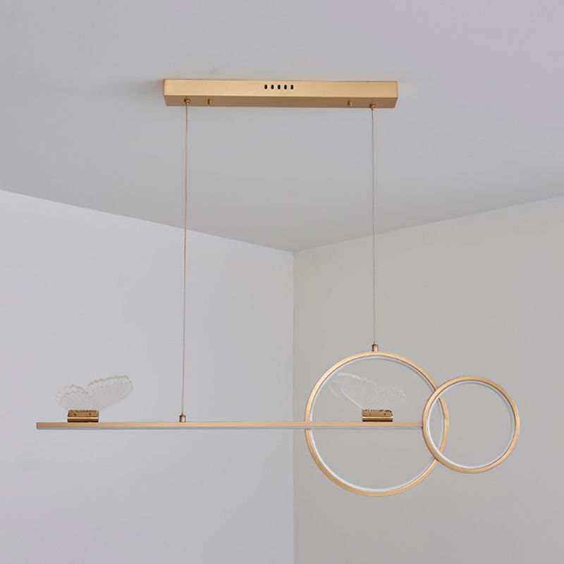 Gold Island Light Contemporary Pendant Lighting with Brass for Dining Room