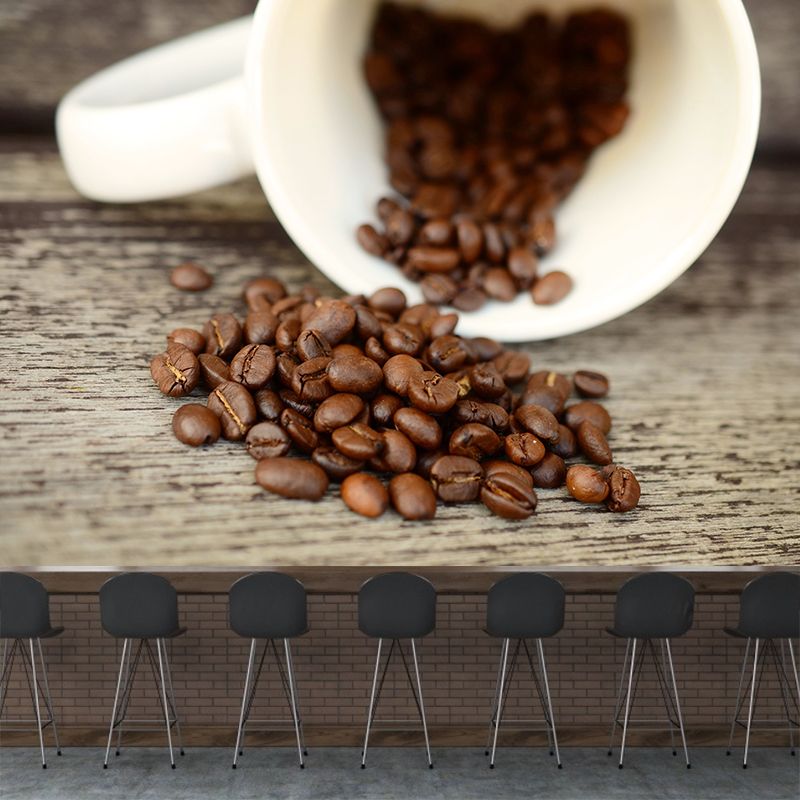 Business Fragrant Coffee Beans Mural Decal Stain Resistant Coffee Shop Wall Covering