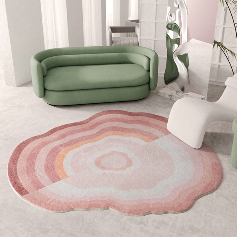 Lovely Novelty Shape Rug Modern Cloud Print Rug Polyester Washable Non-Slip Carpet for Home Decor