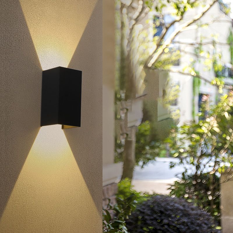2 Lights Geometric Wall Washer Sconce Modern Style Metal Wall Lighting
