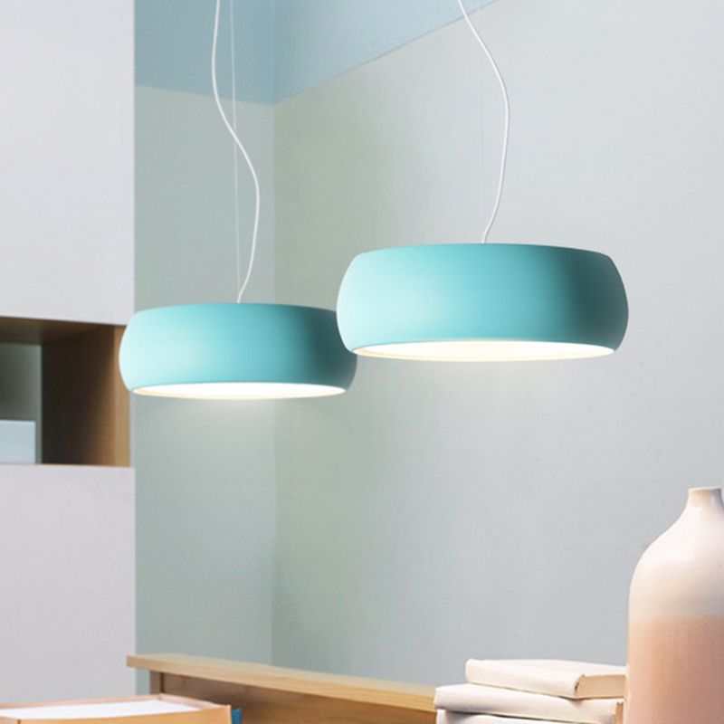 Metal Drum Hanging Ceiling Light Contemporary Ceiling Pendant Lamp for Dinning Room