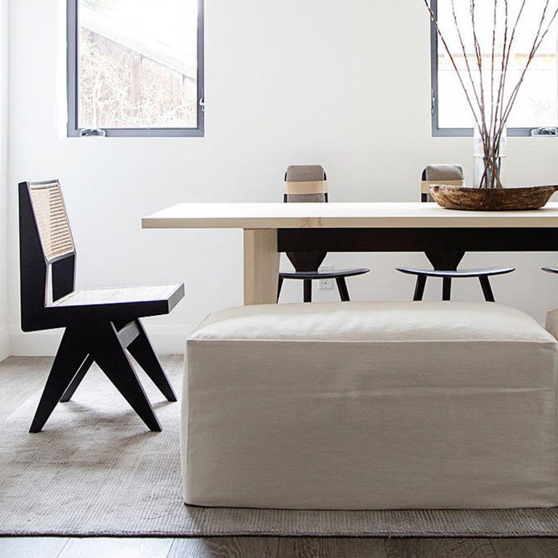 Open Back Dining Side Chair Solid Wood Armless Dining Chairs