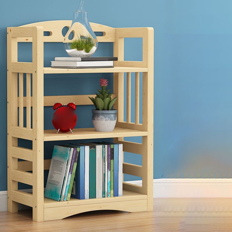 Etagere Vertical Modern Book Shelf Natural Wooden Shelf Bookcase for Study Room