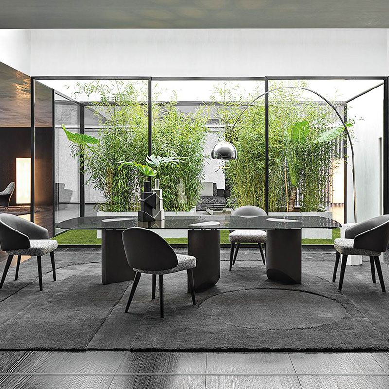 Contemporary Rectangle Shape White Table Standard Sintered Stone Dining Table for Kitchen