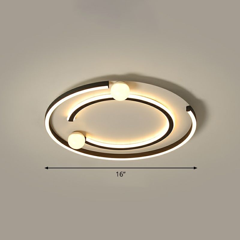 Geometrische slaapkamer LED-inbouwlamp Acryl minimalistische inbouwplafondlamp in zwart