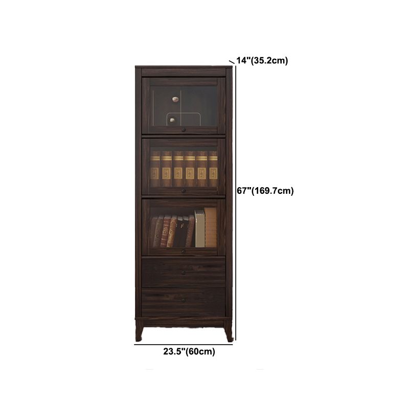 Mid-Century Modern Side Cabinet Square Accent Cabinet with Brown