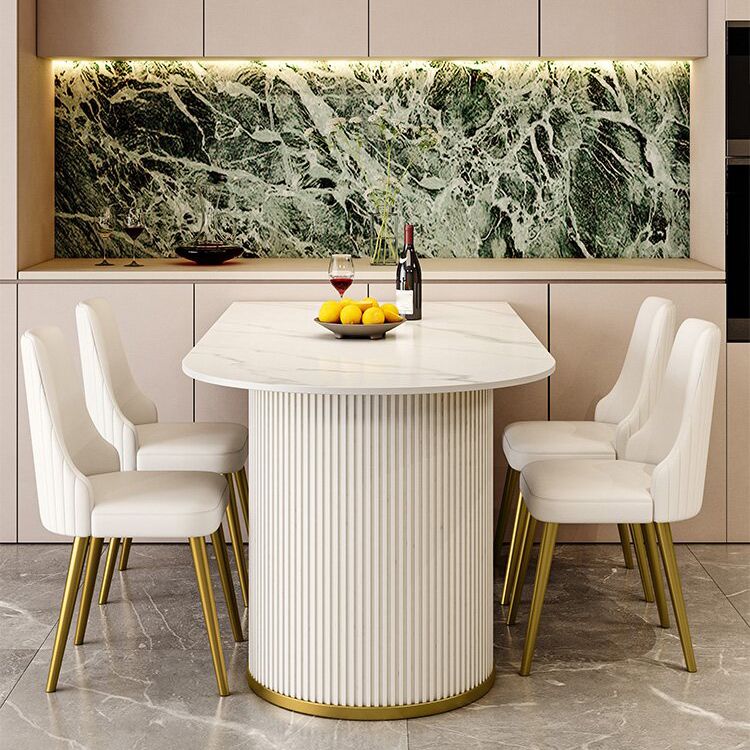 Glam 1/2/4/5/7 Pieces Table and Chair Set White Dining Table with Chairs