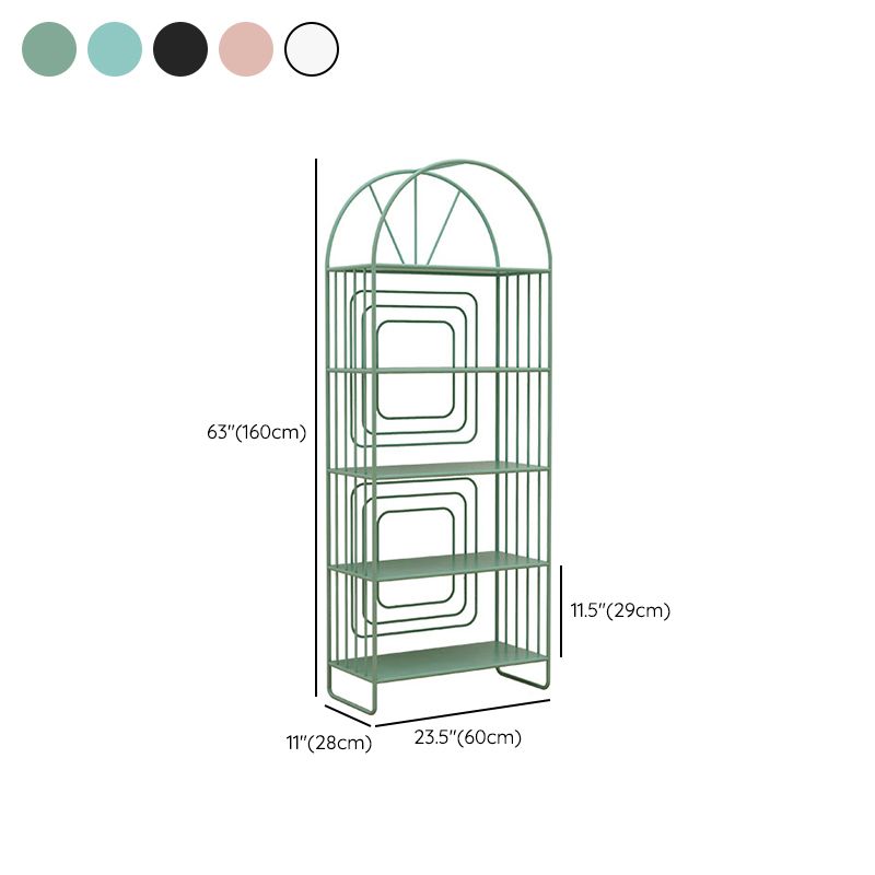 Scandinavian Metal Standard Bookshelf Open Back Bookcase with Shelves