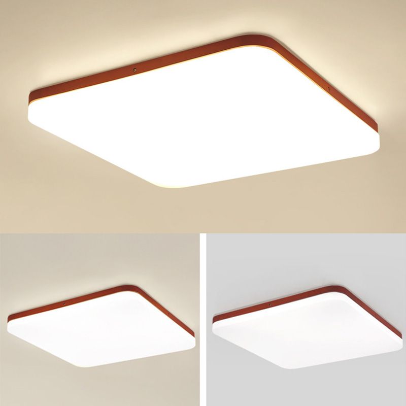 Simple Square Legno Flush Montaggio Soffitto Luce Fissaggio per Bedroom Living Room