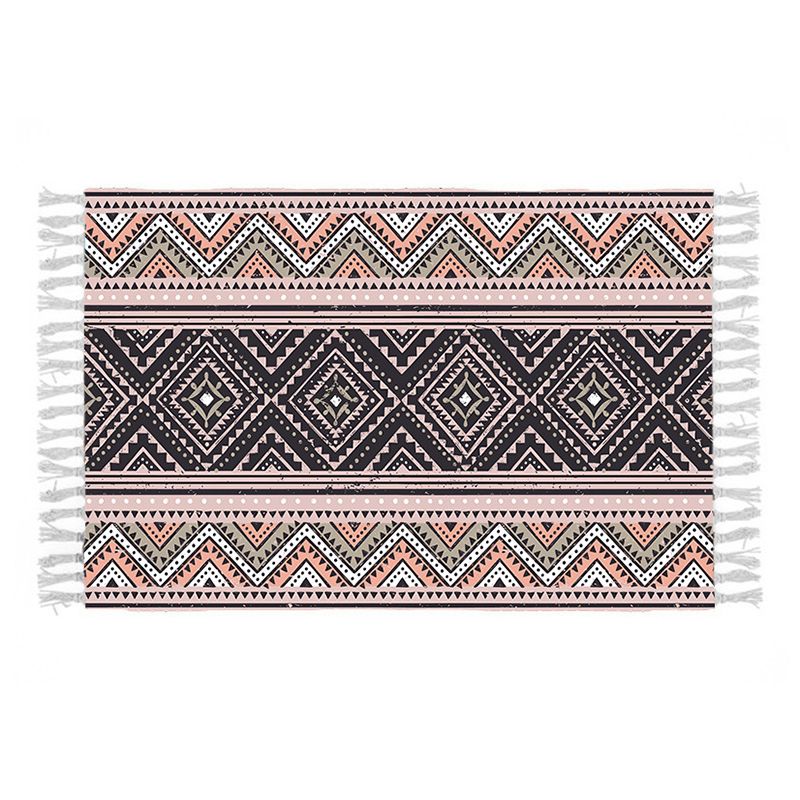 Navy Graphic Carpet Polyester Modern Carpet Non-Slip Backing Carpet for Living Room