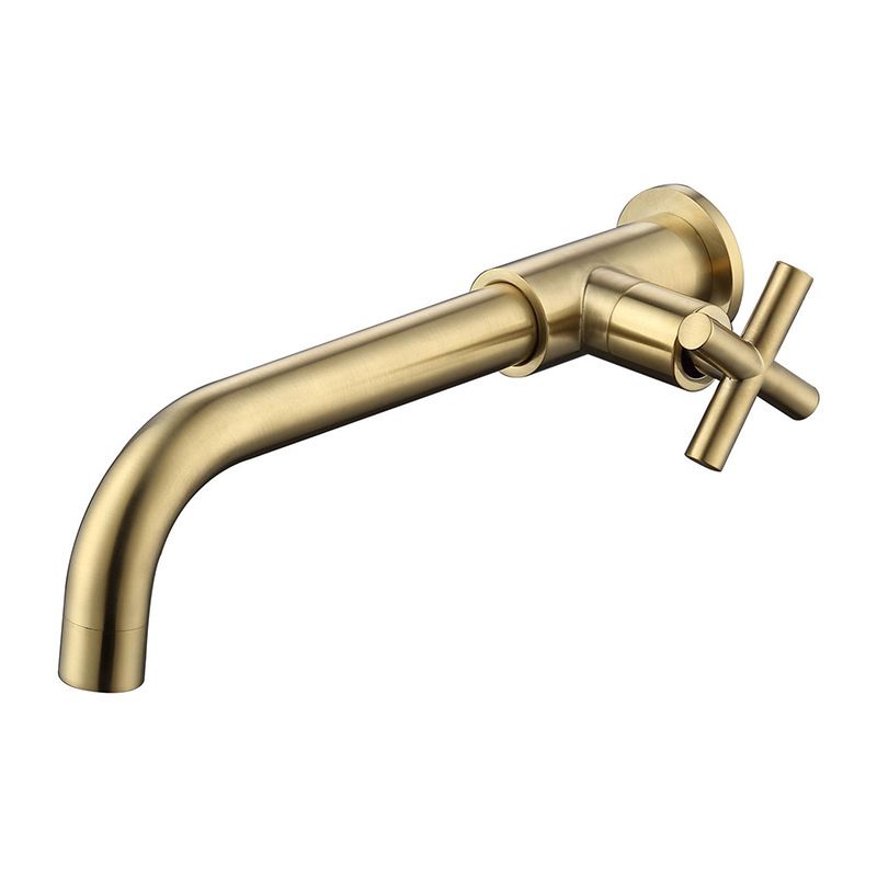 Wall Mounted Faucet Single Cross Handle Sink Faucet for Bathroom
