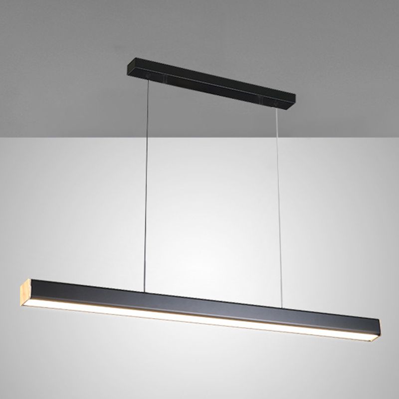Linear Ceiling Pendant Light Minimalist Mental 1 Light Hanging Lamp