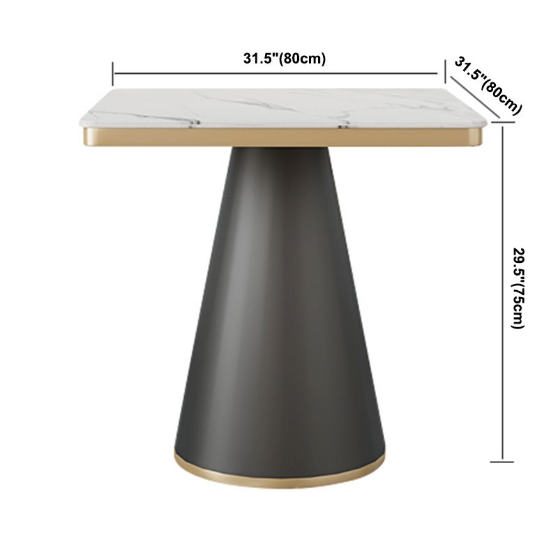 Traditional Luxury Style Dining Table White Sintered Stone Table with Black Frame