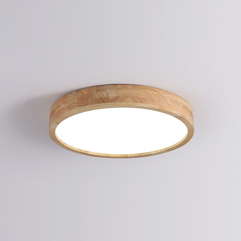 Lámpara de techo circular de montaje empotrado con arte en madera para sala de reuniones de oficina