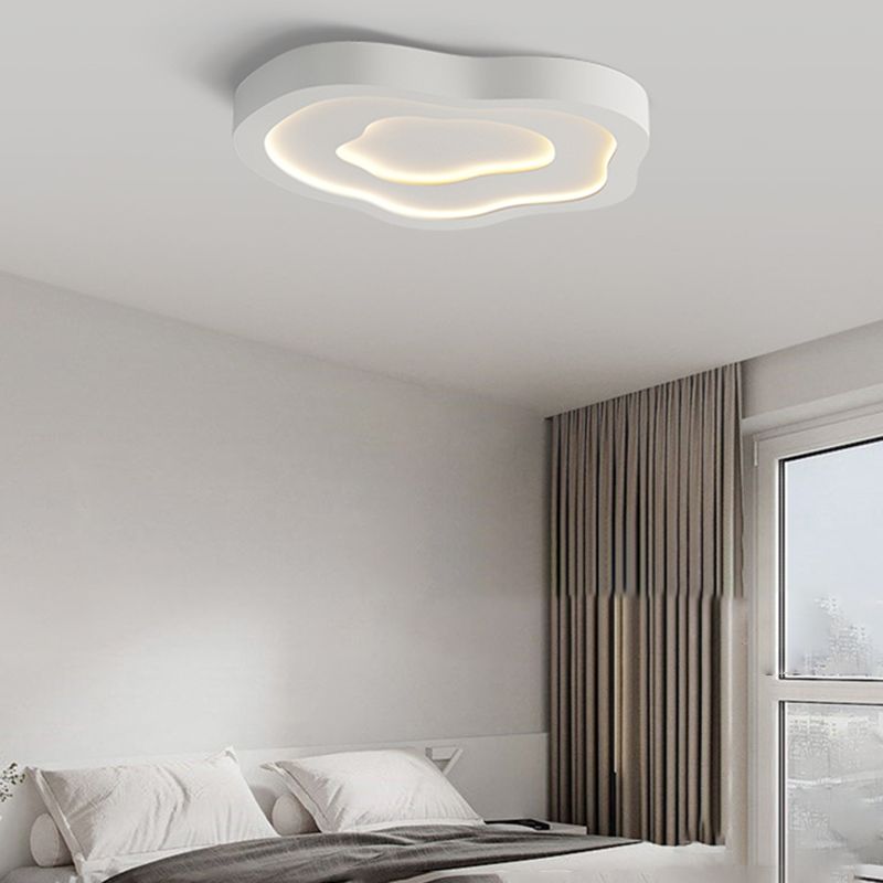 Nordic Ceiling Light Fixture White Flush Mount with Metal for Bedroom