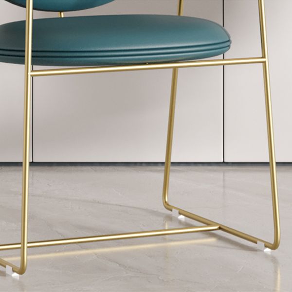 Glam Style Dining Side Chair Open Back Luxury Upholstered Dining Single Chair