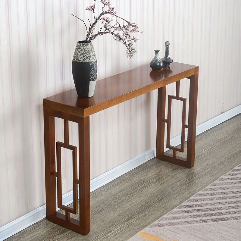 Solid Wood Console Table Rectangle Accent Table for Hall , 29.53-inch Tall