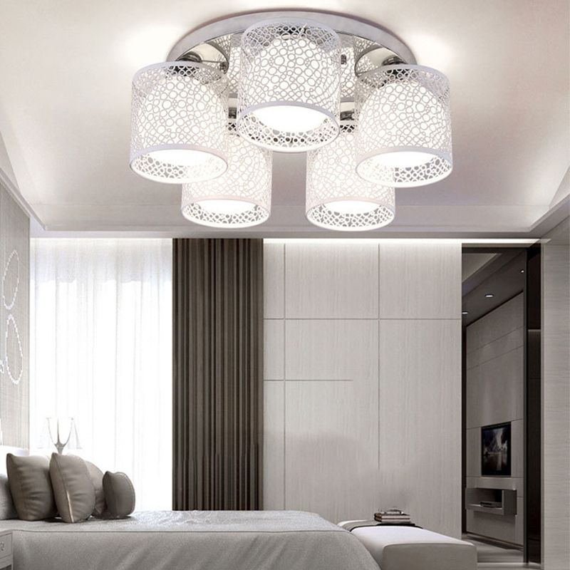 Modern Style Ball Shape Flush Mount 5-Lights Glass Ceiling Light for Bedroom