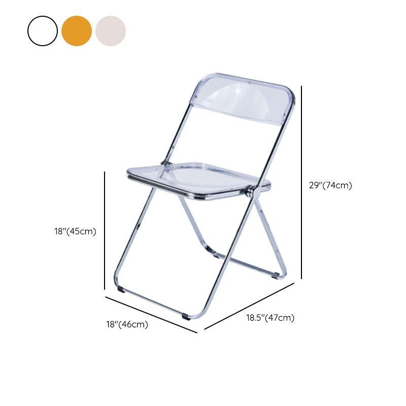 Modern Foldable Backrest Acrylic Chair with Metal Legs for Dining Room