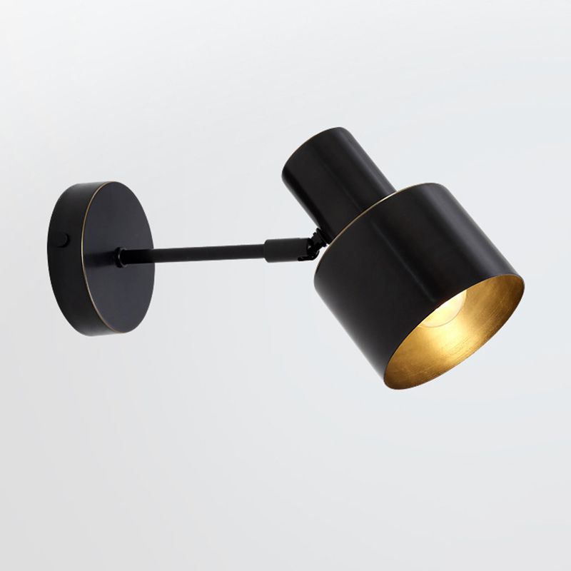 Single Modernism Golden/Black Wall Mounted Sconce Shaded Wall Light for Living Room
