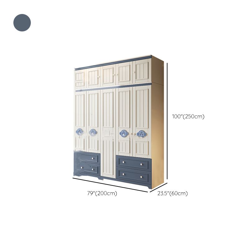 Manufactured Wooden Kids Closet Bedroom Wardrobe Closet with Cloth Rod