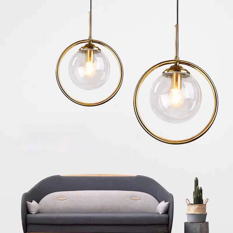 Globe Bedroom Hanging Pendant Light Glass Simplicity Style Pendant Light Fixture