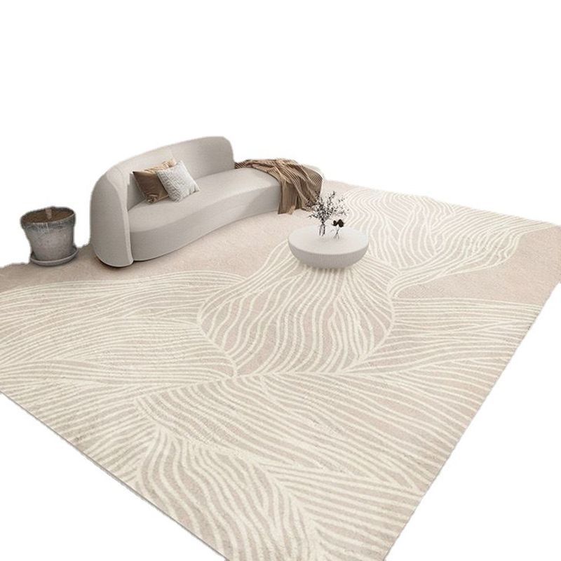 Gray Line Carpet Polyester Simple Carpet Washable Carpet for Drawing Room