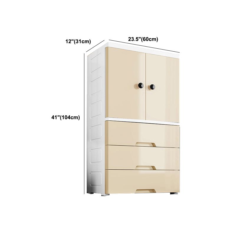 Contemporary Wardrobe Armoire Plastic Wardrobe Closet with Legs