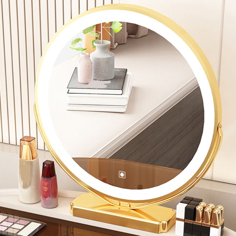 3 Drawers Glam Makeup Vanity Desk with Glass Top Makeup Vanity
