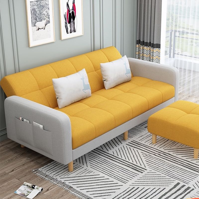 Convertible Biscuit Back Sofa Bed 32.28"High Square Arm Sofa for Apartment