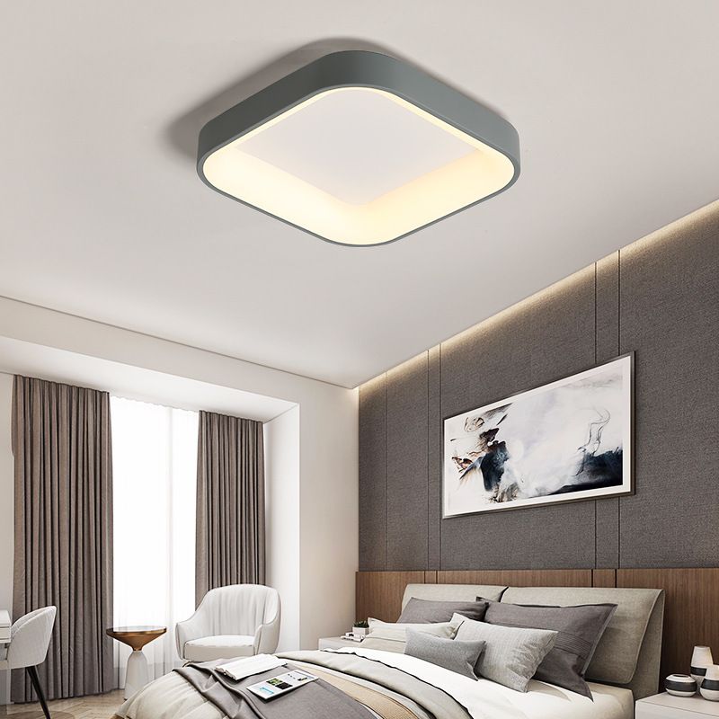 Metal Square Ceiling Light Fixture Nordic Style LED Flush Mount Lamp