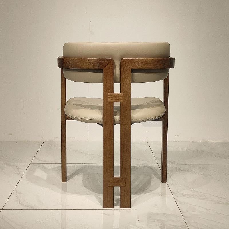 Upholstered Dining Chairs Contemporary Arm Chairs with Wood Base