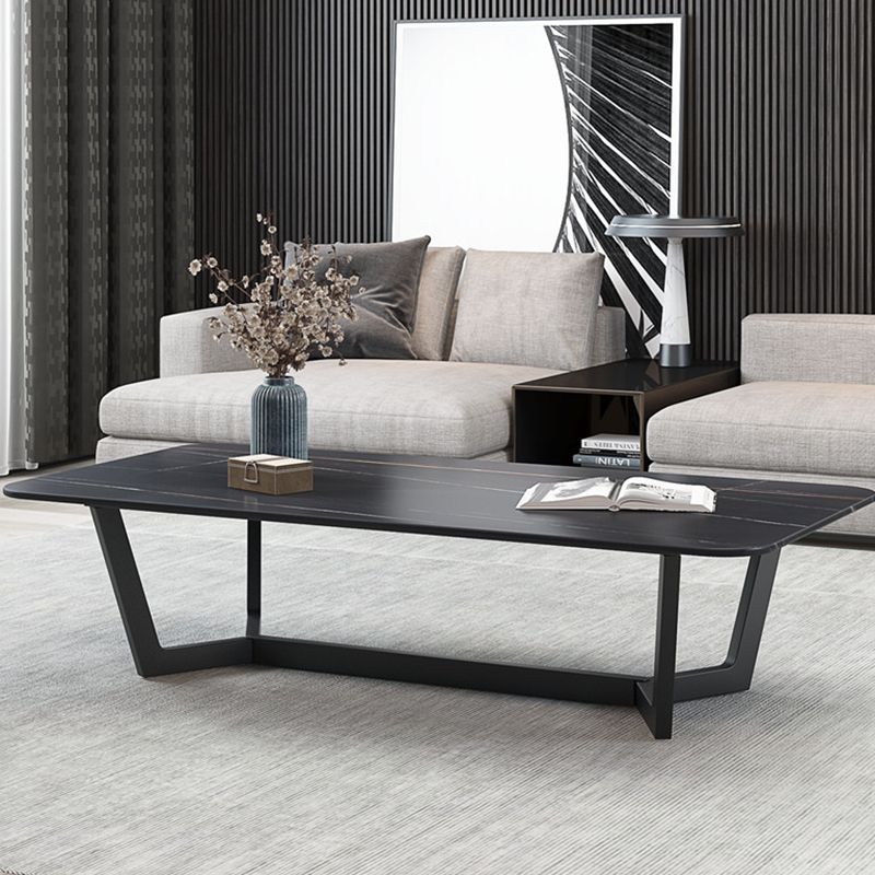 Trestle 1 Single Coffee Table 17.7" H Rectangular Slate Cocktail Table