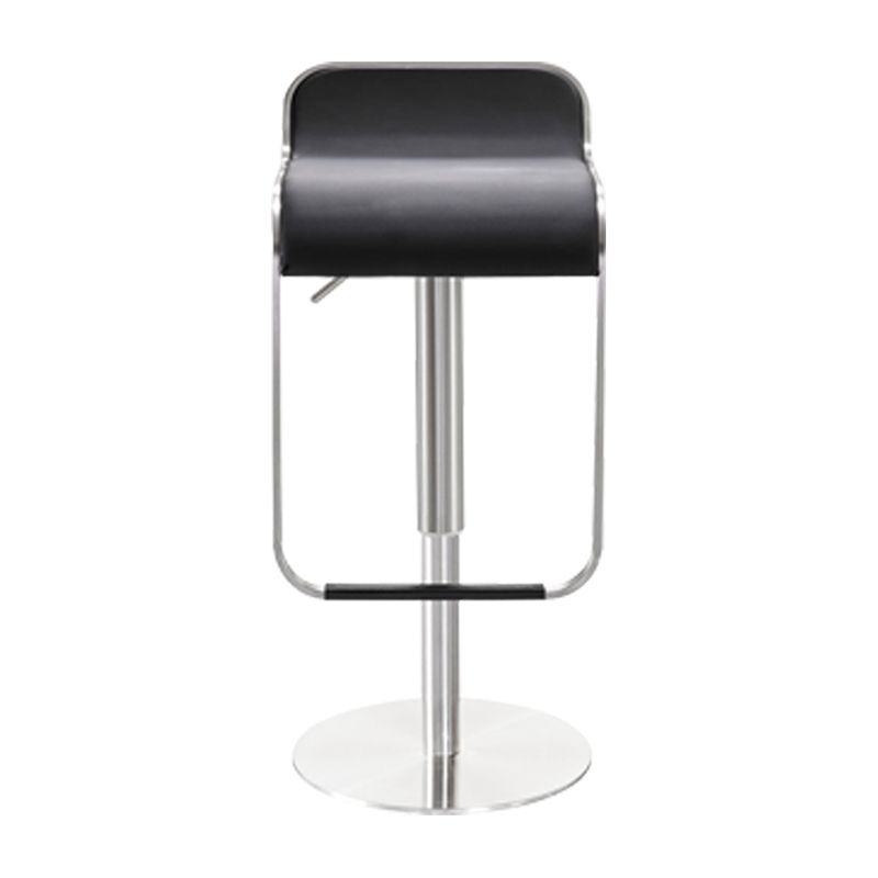 Contemporary Low Back Indoor Armless Bar Stool with Metal Base