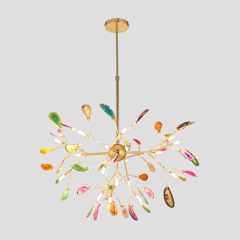 Agate colorata Sputnik Firefly Lampone Lighting Minimalist Gold LED Light Light