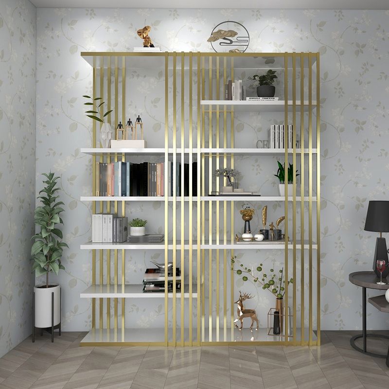 82.67 "H Bookshelf Gold Style Open Back Bookcase para la sala de estudio del Ministerio del Interior