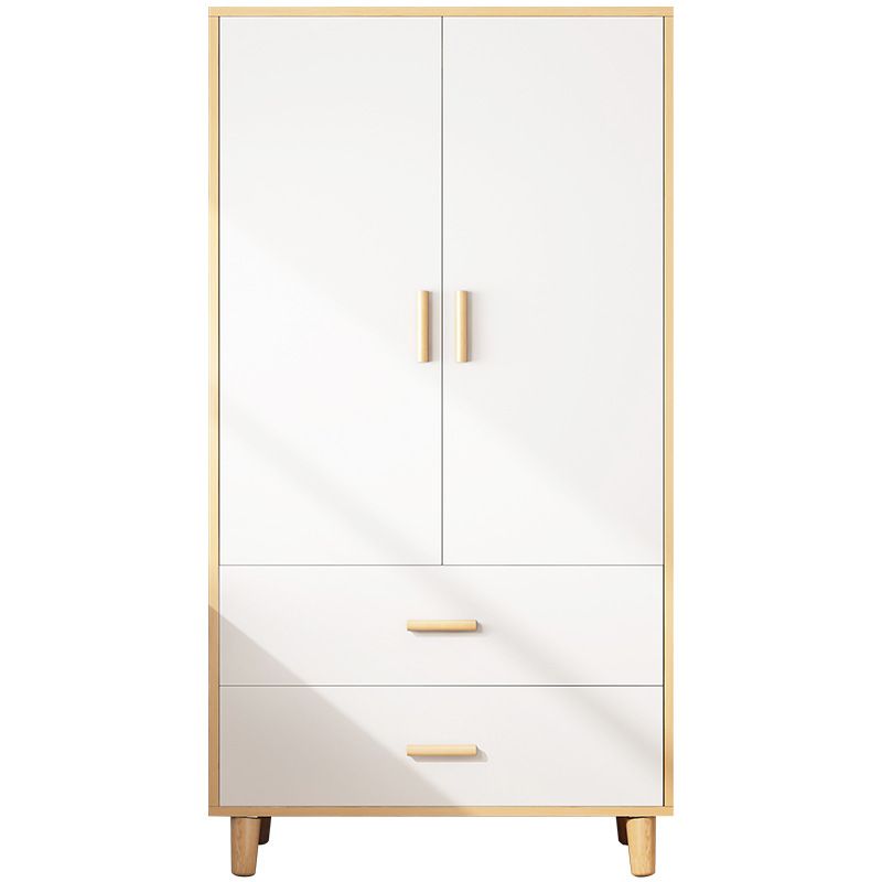 Contemporary Wardrobe Armoire Wooden Armoire with Doors and Legs