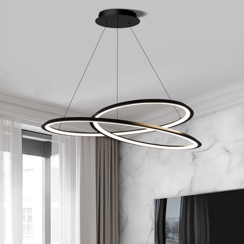 Moderne eenvoudige stijl LED hanger kroonluchter licht metalen hangerverlichting voor woonkamer