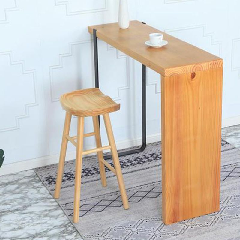 Contemporary Wood Stool Backrest Counter Stool for Restaurant