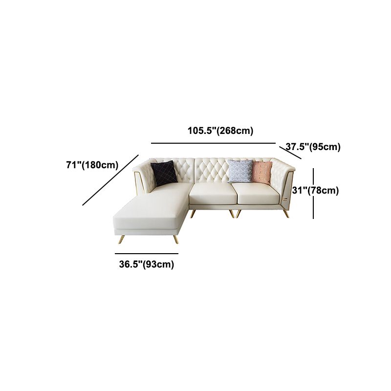 Genuine Leather Tufted Back Pillow Top Arm Sofa/Sectionals with Wear-Resistant