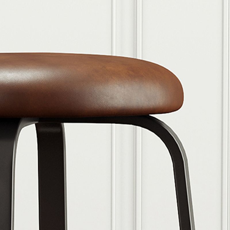 Modern Stackable Armless Counter Stool Iron Bar Stool with Cushion and Pedal for Cafe